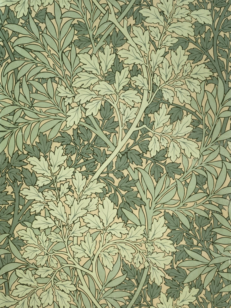 叶子壁纸，由John Henry Dearle（1860-1932）为Morris and Company设计 作者 约翰·亨利·迪尔