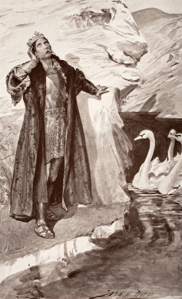 Ler和天鹅，1905年Charles Squire的“凯尔特神话与传奇”中的插图 作者 约翰·亨利·弗雷德里克·培根