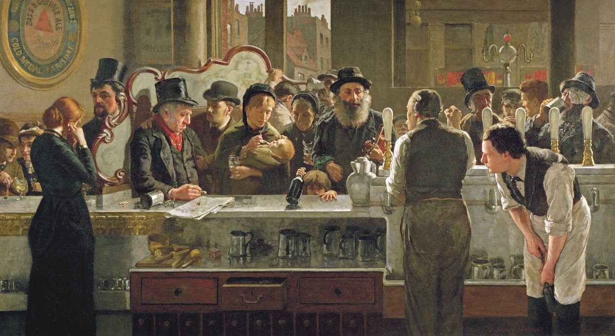 公共酒吧，1883年 作者 约翰·亨利·汉斯霍尔