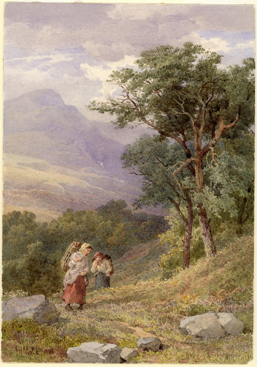 靠近Tarbet，Loch Fyne（铅笔和水彩纸） 作者 约翰·亨利·摩尔