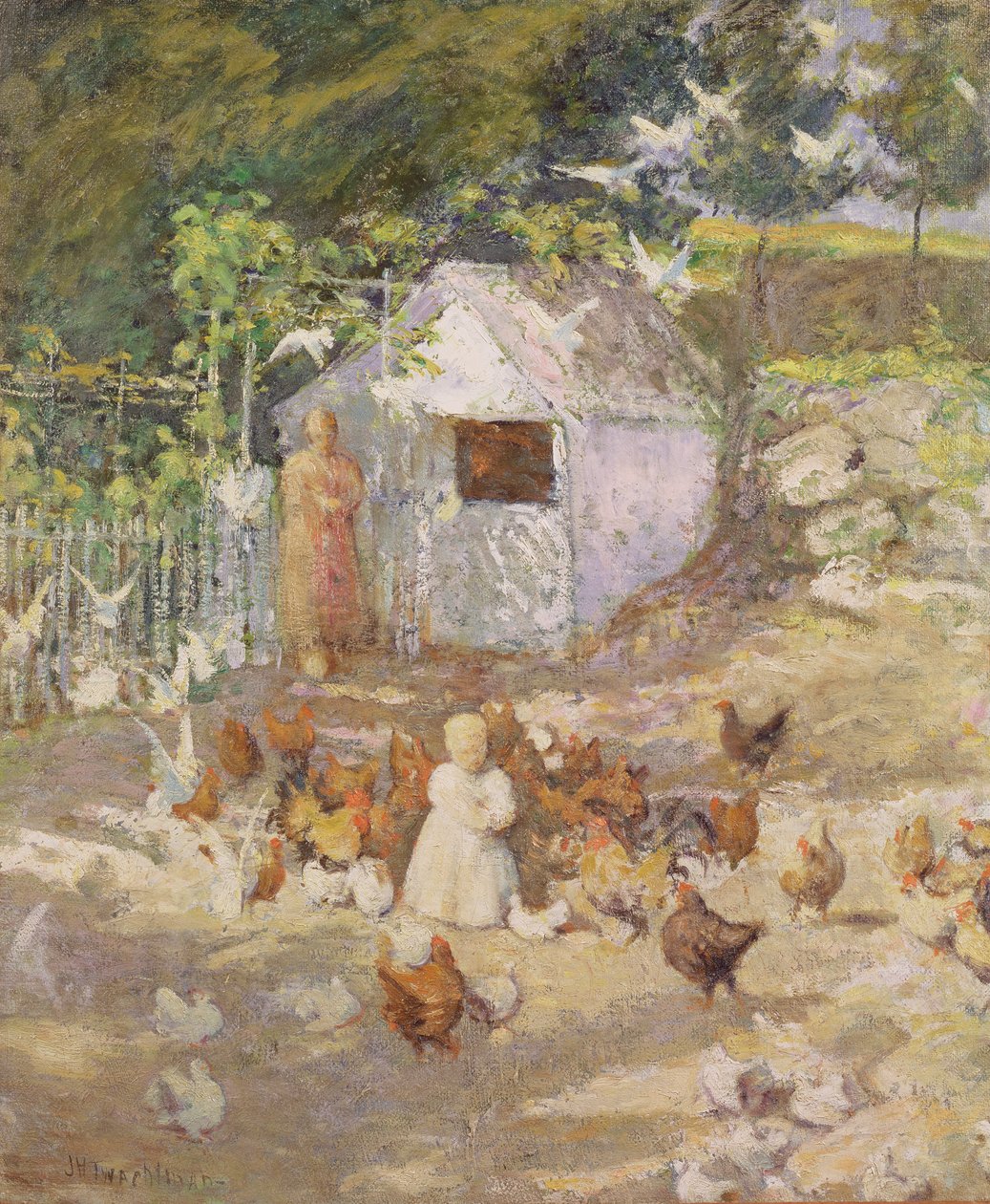 Barnyard，1890-1900 作者 约翰·亨利·特瓦特曼