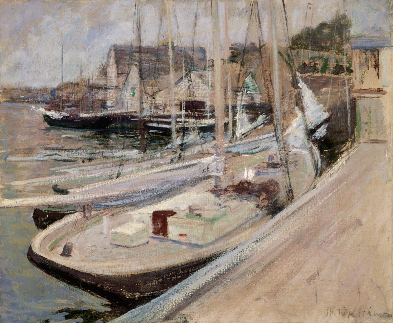 Gloucester的渔船，1901年。 作者 约翰·亨利·特瓦特曼