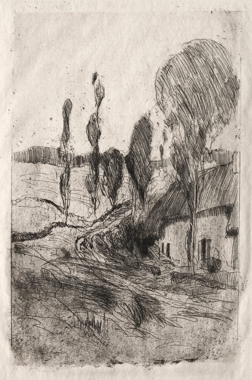 法国风景，约。 1884-89。 作者 约翰·亨利·特瓦特曼
