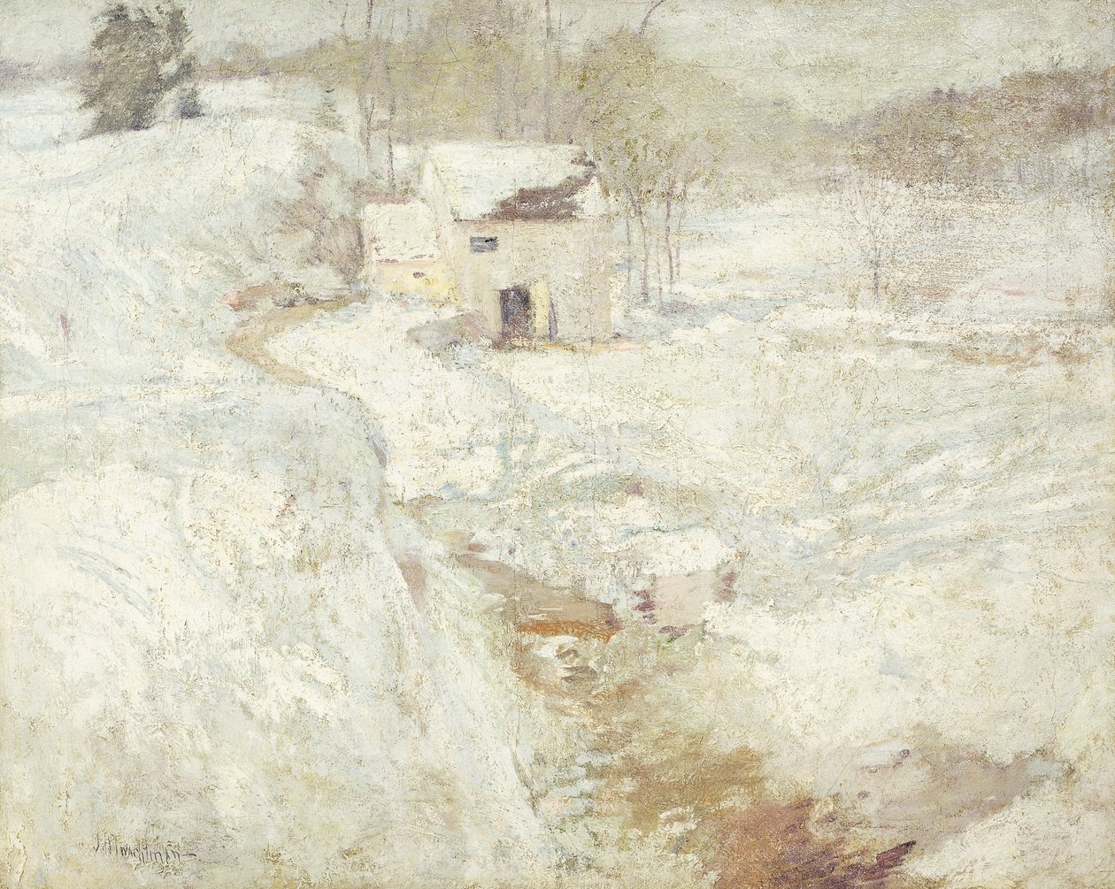 冬季风景，1890年代 作者 约翰·亨利·特瓦特曼