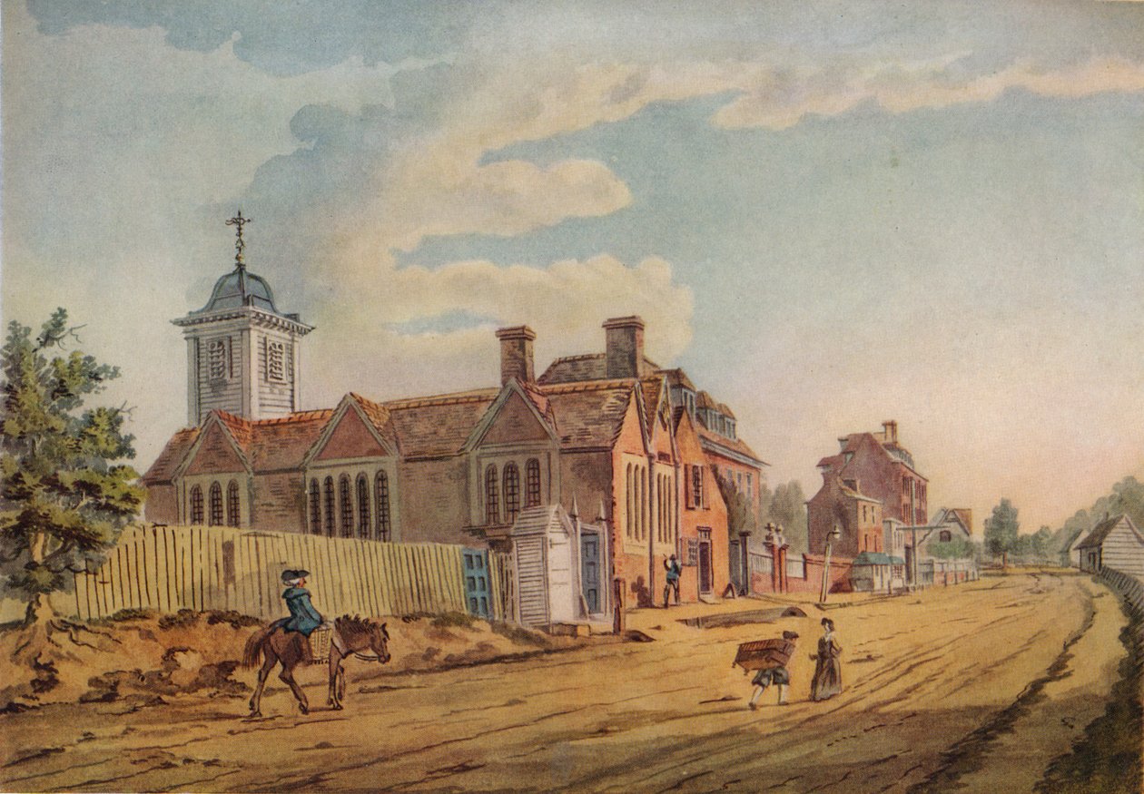 肯特镇老教堂，建于125年，c1770年 作者 约翰·英尼哥·理查兹（John Inigo Richards）