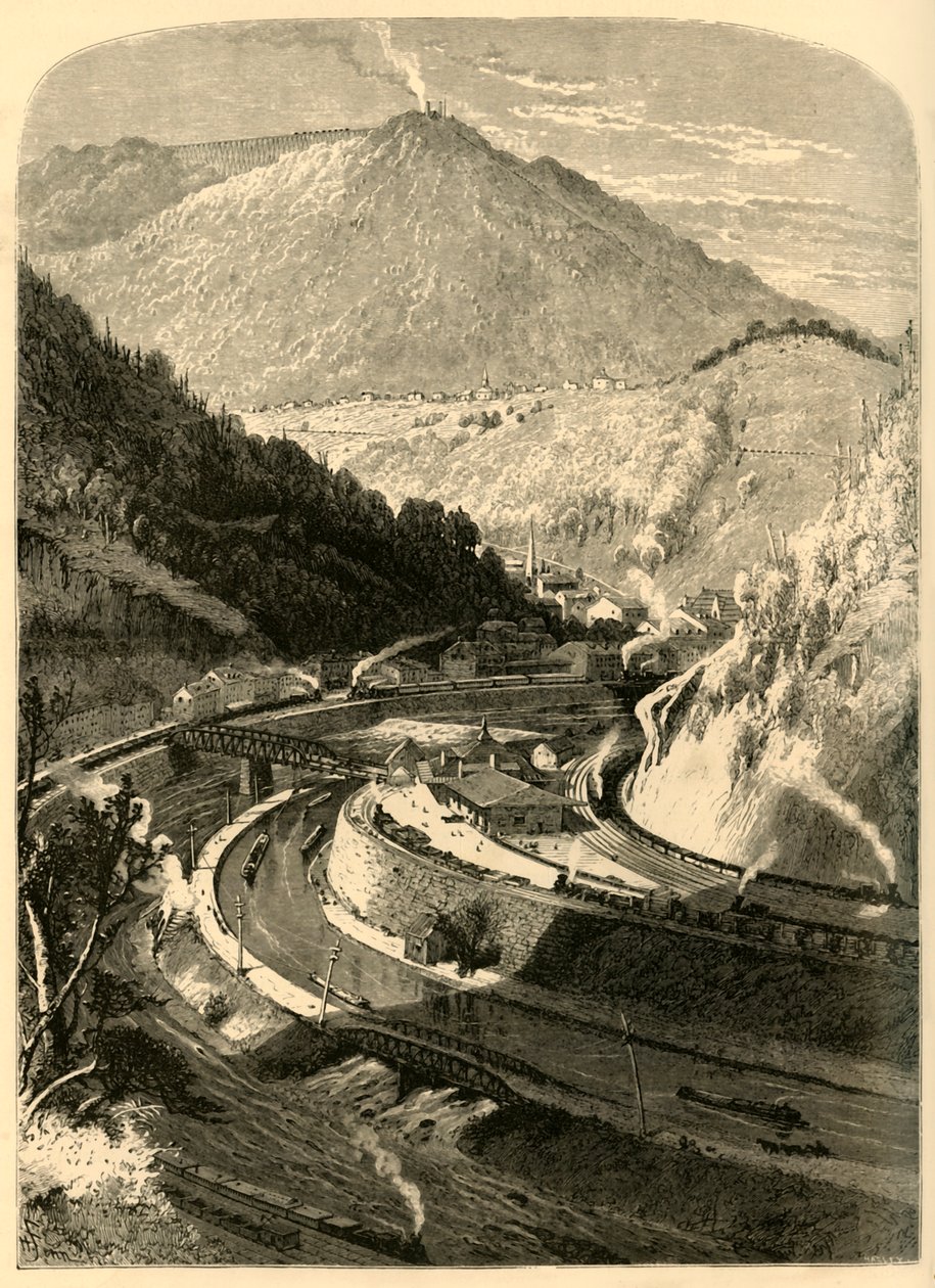 Mauch Chunk和Mount Pisgah》，1872年。   作者 约翰·J·哈雷