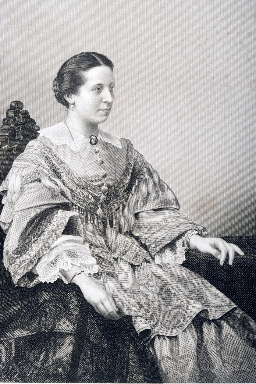 Clara Novello（1818-1908）由DJ Pound在1860年伦敦出版的“着名人物绘画室”第2卷中拍摄的照片 作者 约翰·贾比斯（John Jabez）Edwin Paisley Mayall
