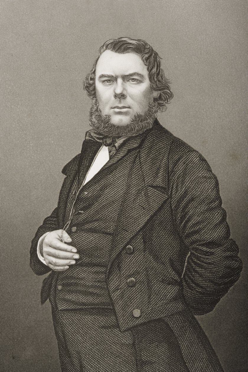 Hugh Stowell Brown（1823-86）由DJ Pound在1860年伦敦出版的“着名人物绘画室”第2卷中的一张照片上刻下 作者 约翰·贾比斯（John Jabez）Edwin Paisley Mayall