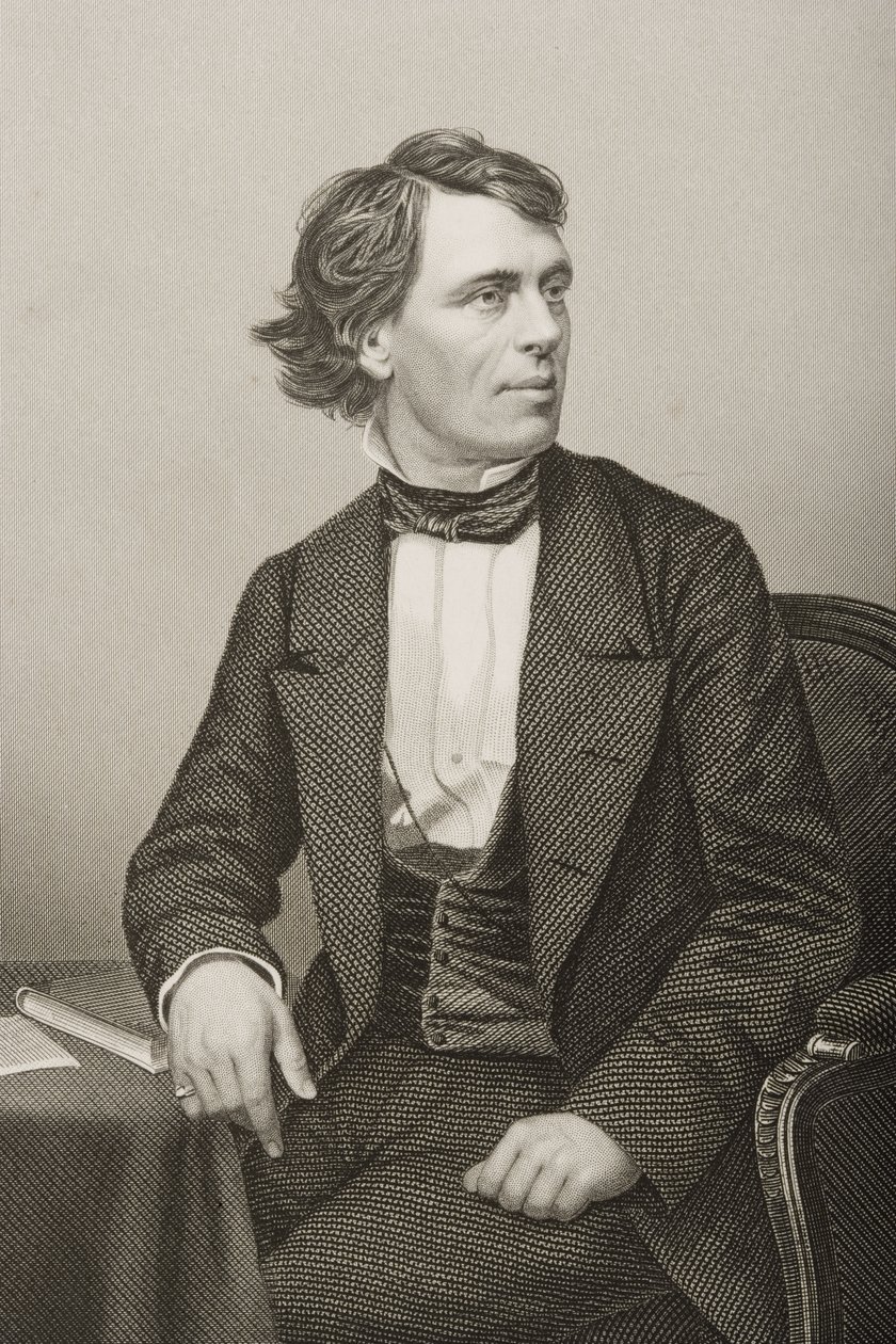 约翰·巴塞洛缪·高夫（John Bartholomew Gough，1817-86），由DJ Pound在1860年伦敦出版的“着名人物绘画室”第2卷上拍摄的照片 作者 约翰·贾比斯（John Jabez）Edwin Paisley Mayall