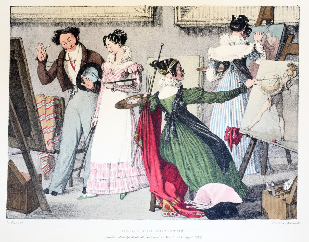 Les Dames Artistes，由Rodwell和Martin出版，1820年 作者 约翰·詹姆斯·沙隆
