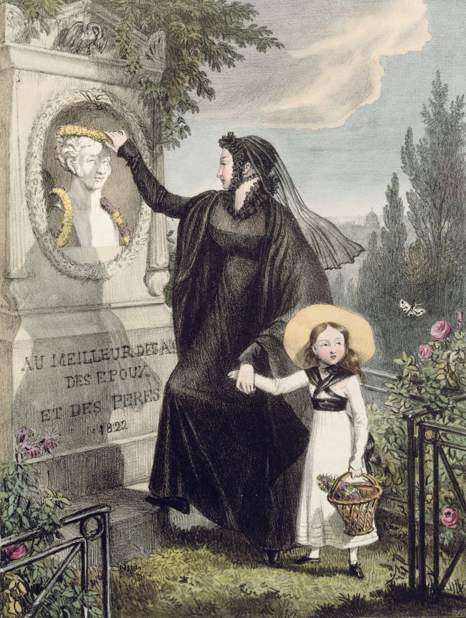 Pere Lachaise公墓，由Charles Joseph Hullmandel（1789-1850）酒吧印制。 1822年（彩色雕刻） 作者 约翰·詹姆斯·沙隆