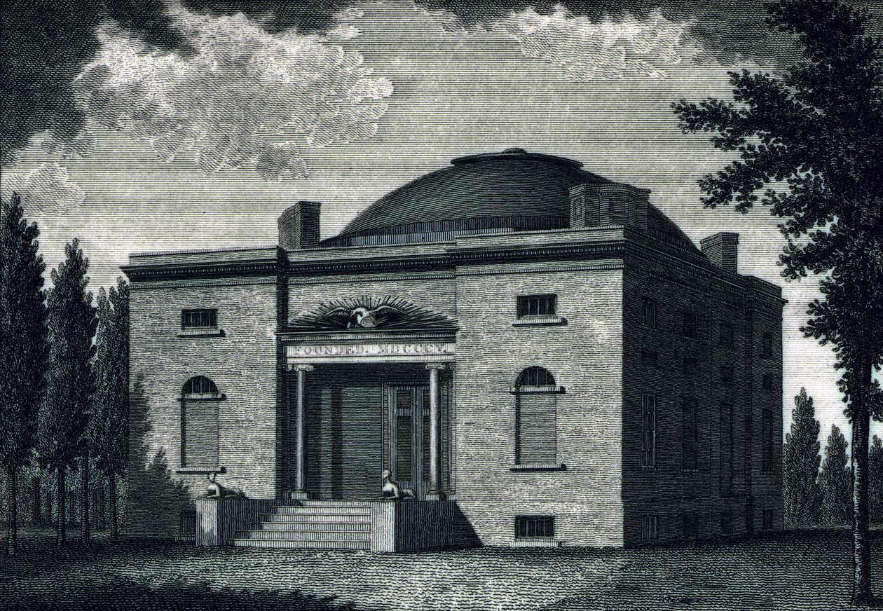 宾夕法尼亚美术学院，由Benjamin Tanner（1775-1848）雕刻，1820年 作者 约翰·詹姆斯·巴拉瑞特