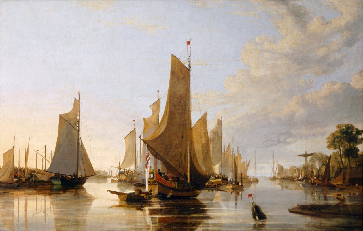 雅茅斯嬉水节，约 1821 年（布面油画） 作者 约翰和约翰伯尼 (1794 1842) 克罗姆