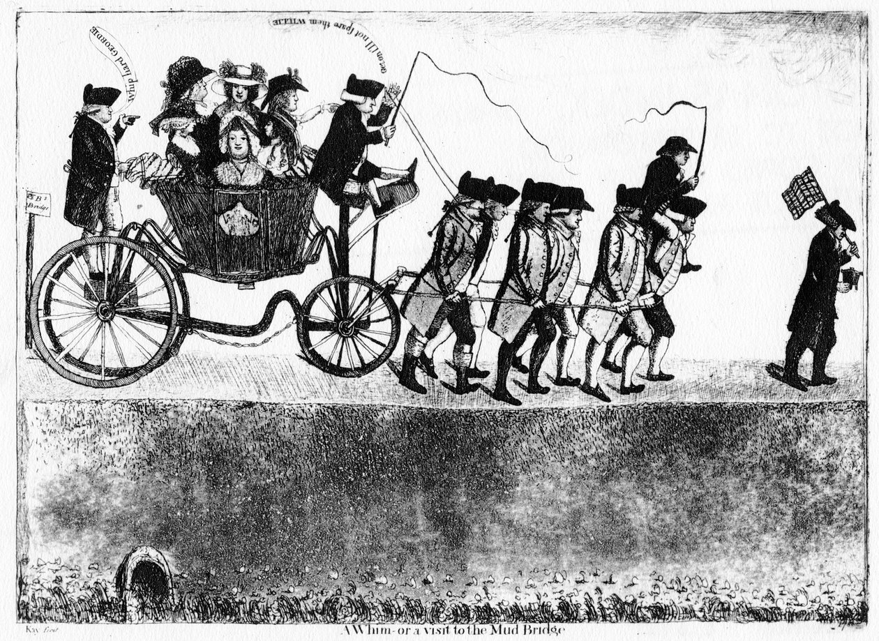 一个奇思妙想或访问泥桥，1786年 作者 约翰·凯
