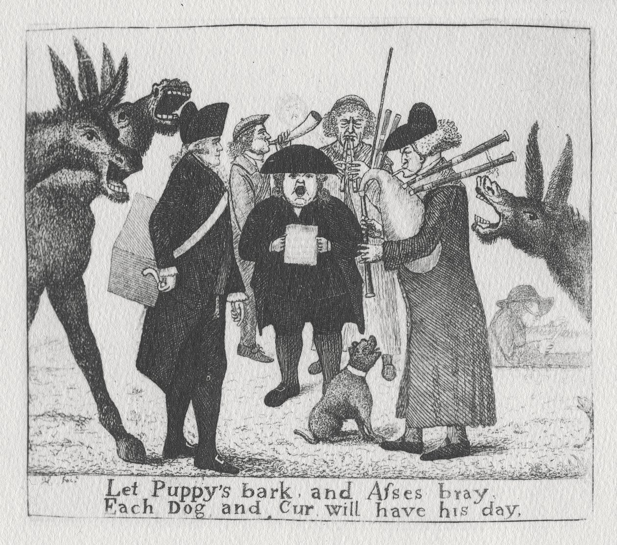 让Puppys吠叫和驴子，每只狗和Cur将有他的一天，1784年 作者 约翰·凯