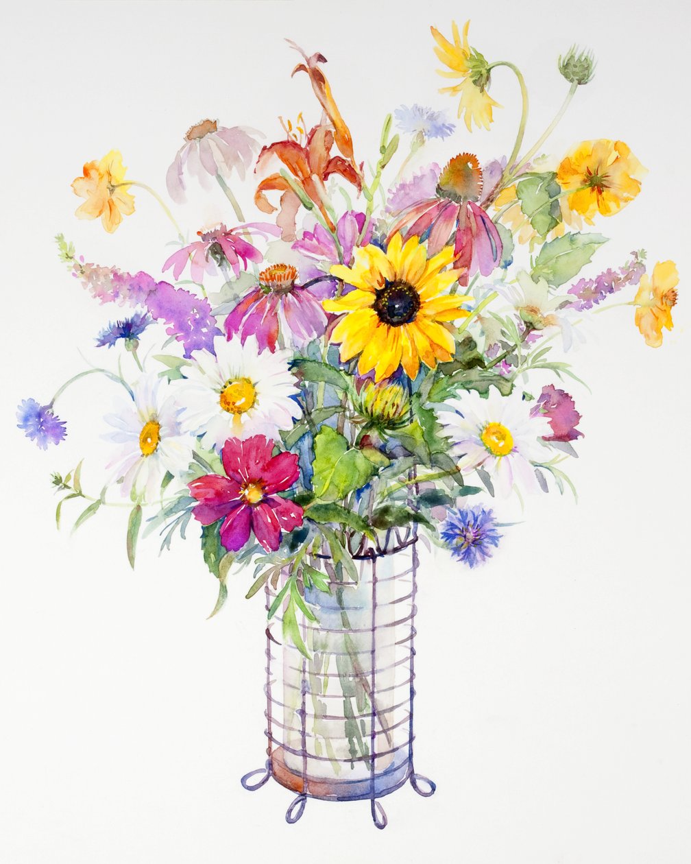 混合花束，2013年，（水彩画） 作者 约翰·基林
