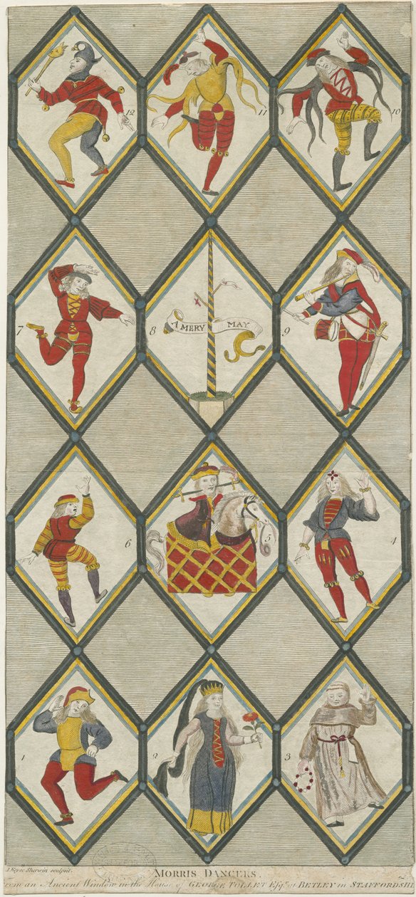 贝特利玻璃窗-莫里斯舞者：版画，编号[1751-1790]（印刷） 作者 约翰·凯斯·舍温