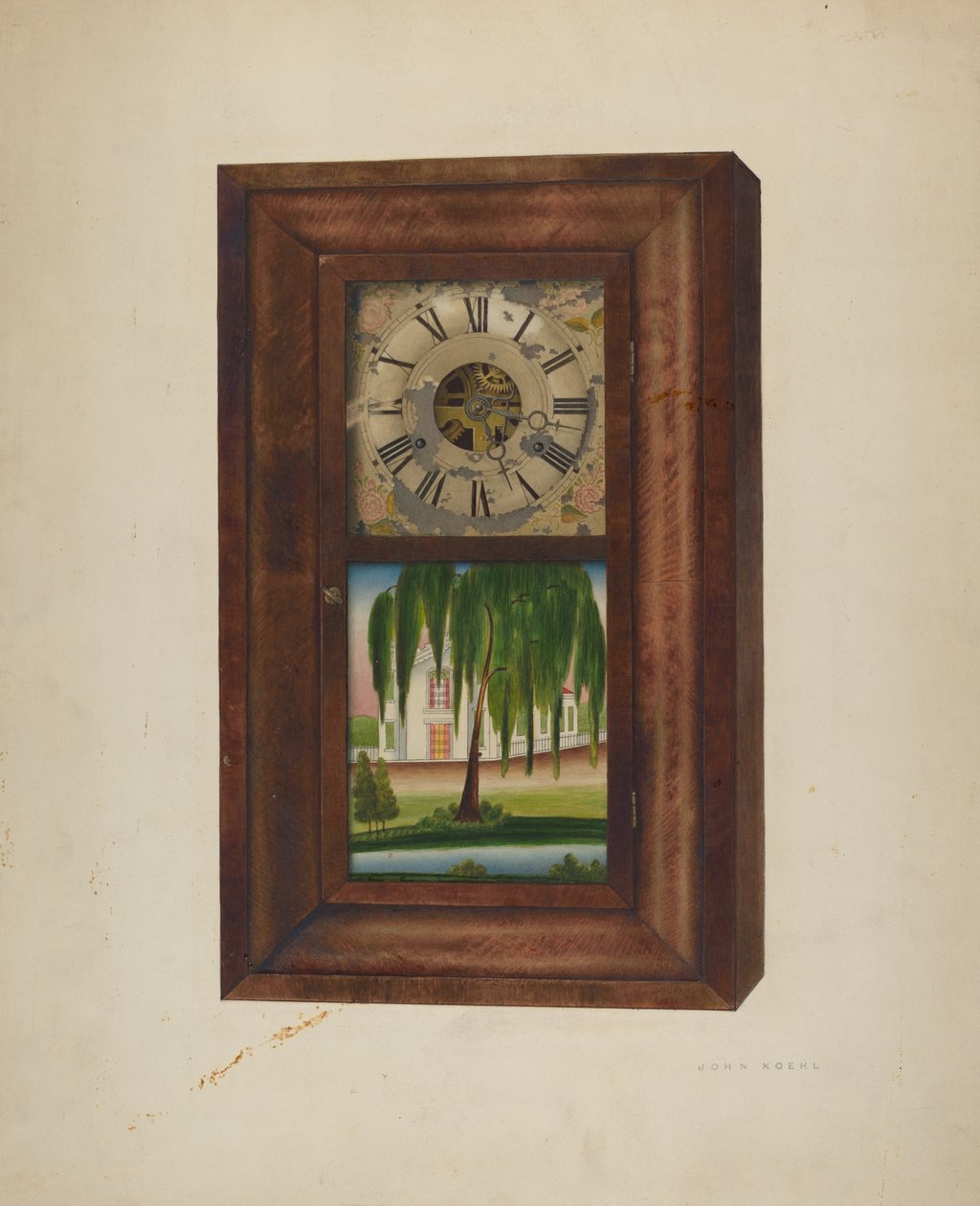 彩绘时钟，1940年。 作者 约翰·科尔