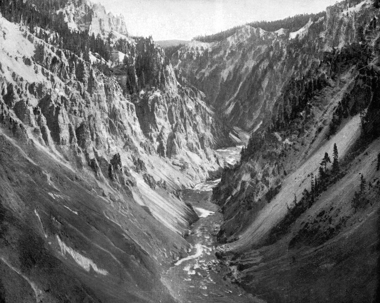 大峡谷，黄石国家公园，美国，1893年。 作者 约翰·斯托达德