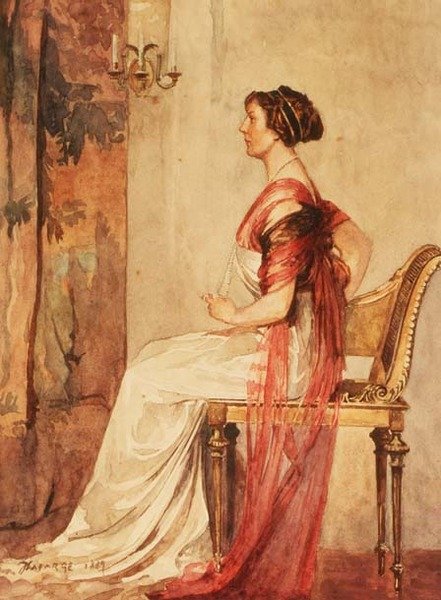 坐着的女人 作者 John La Farge或Lafarge