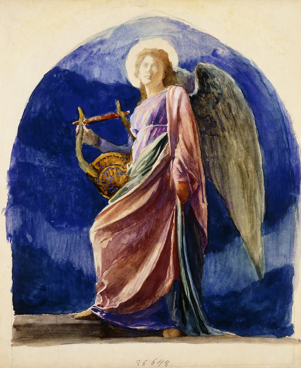 竖琴手，1897年 作者 John La Farge或Lafarge