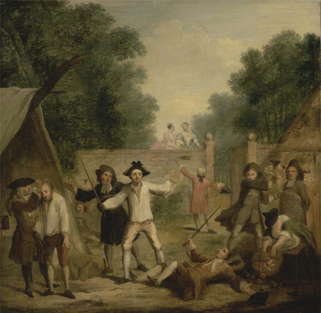 霍布斯的防御，约1725年（布面油画） 作者 约翰·拉格里