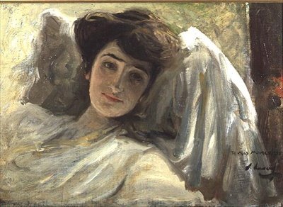 休息中的长女（板油画） 作者 约翰·拉维里