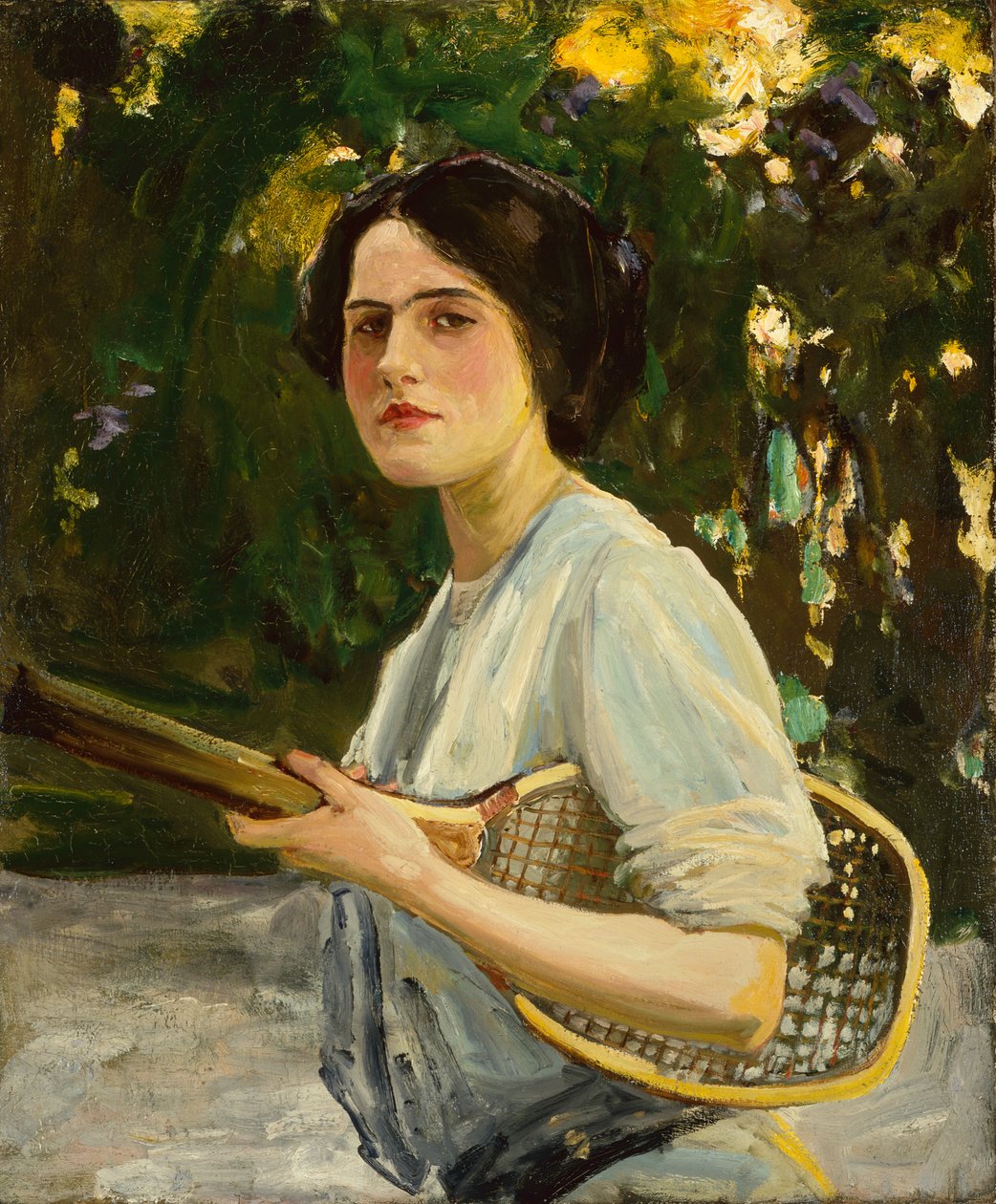 Eileen Lavery 手持网球拍 作者 约翰·拉维里