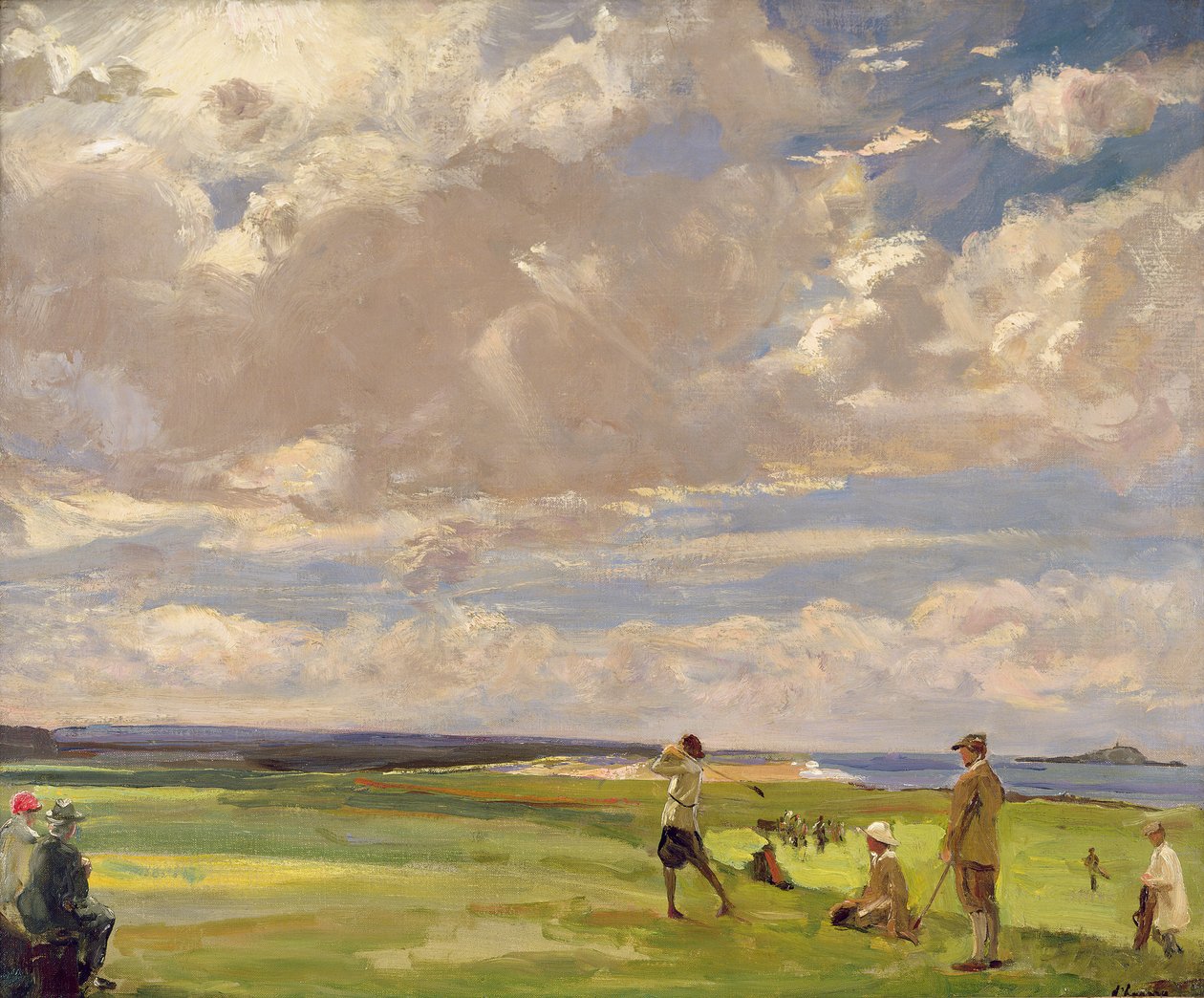 阿斯特夫人在北贝里克（North Berwick）打高尔夫球（布面油画） 作者 约翰·拉维里