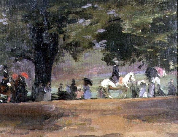 Rotten Row, Hyde Park No.1（布面油画，铺在木板上 作者 约翰·拉维里