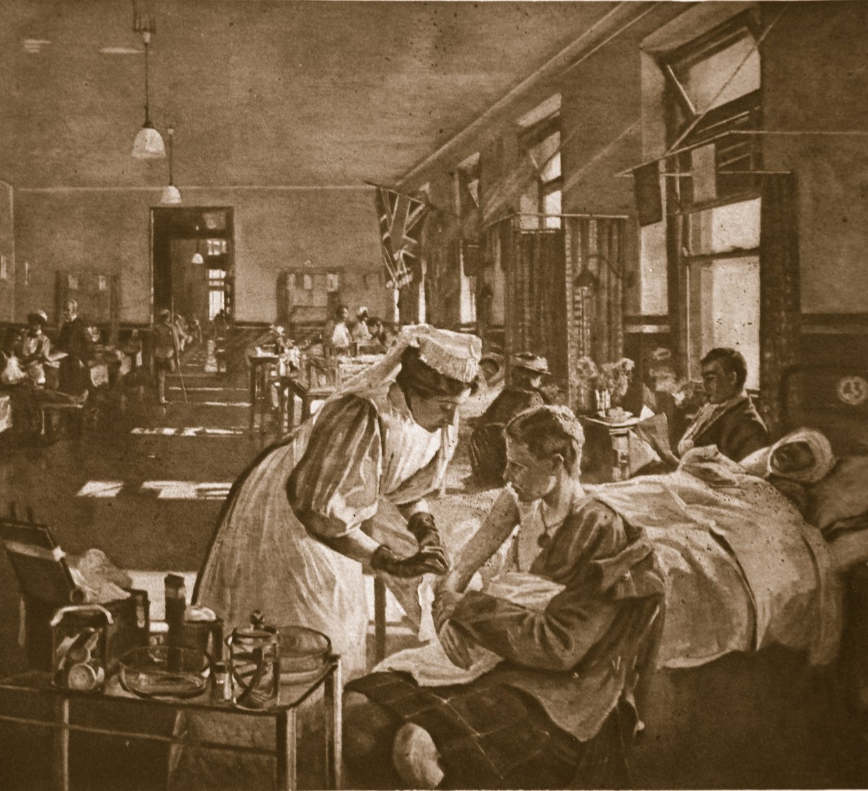 受伤的;伦敦医院，1914-19 作者 约翰·拉维里