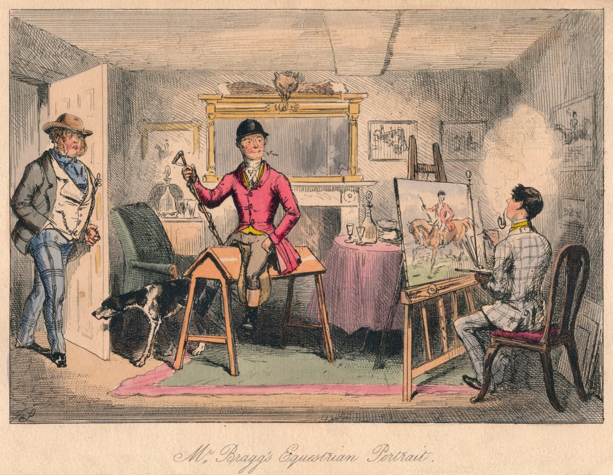 布拉格先生的马术画像》，1865年。 作者 约翰·里奇，Hablot Knight Browne