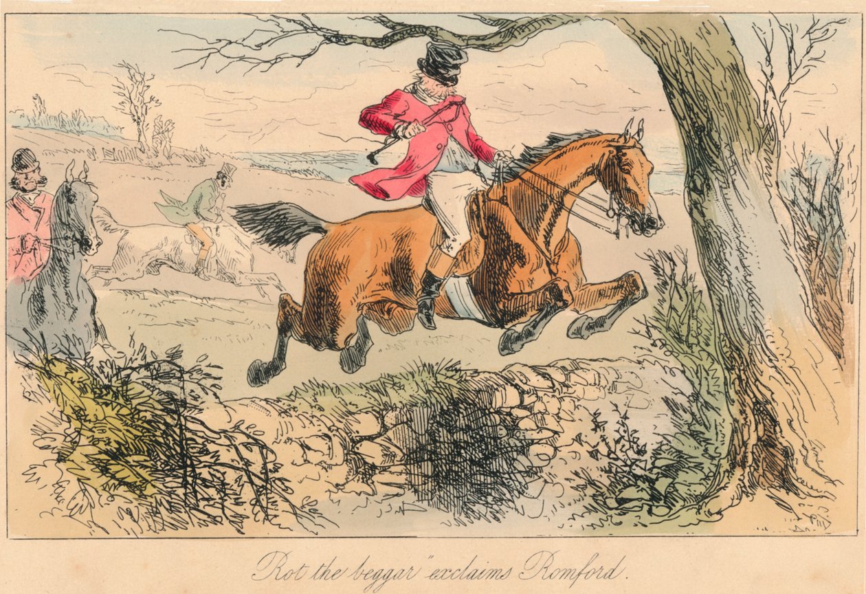 Rot the beggar exclaims Romford》，1865年。艺术家：约翰-李奇，哈布罗特-奈特-布朗。 作者 约翰·里奇，Hablot Knight Browne