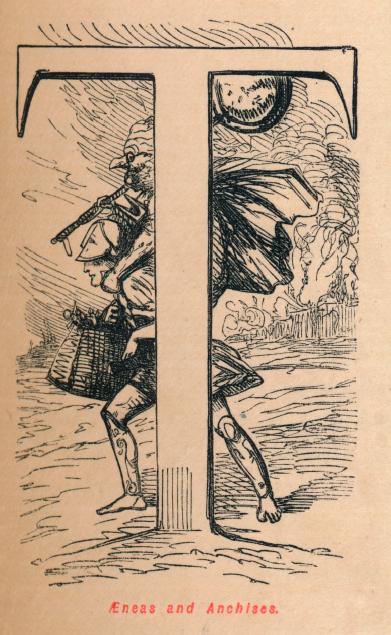埃涅阿斯和安基塞斯，1852年 作者 约翰·里奇