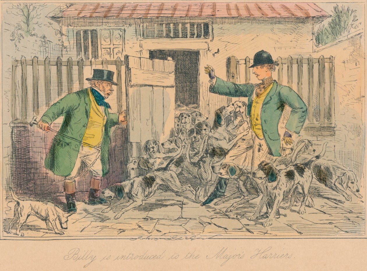 比利（Billy）被介绍给少校（Majors Harriers），1858年 作者 约翰·里奇