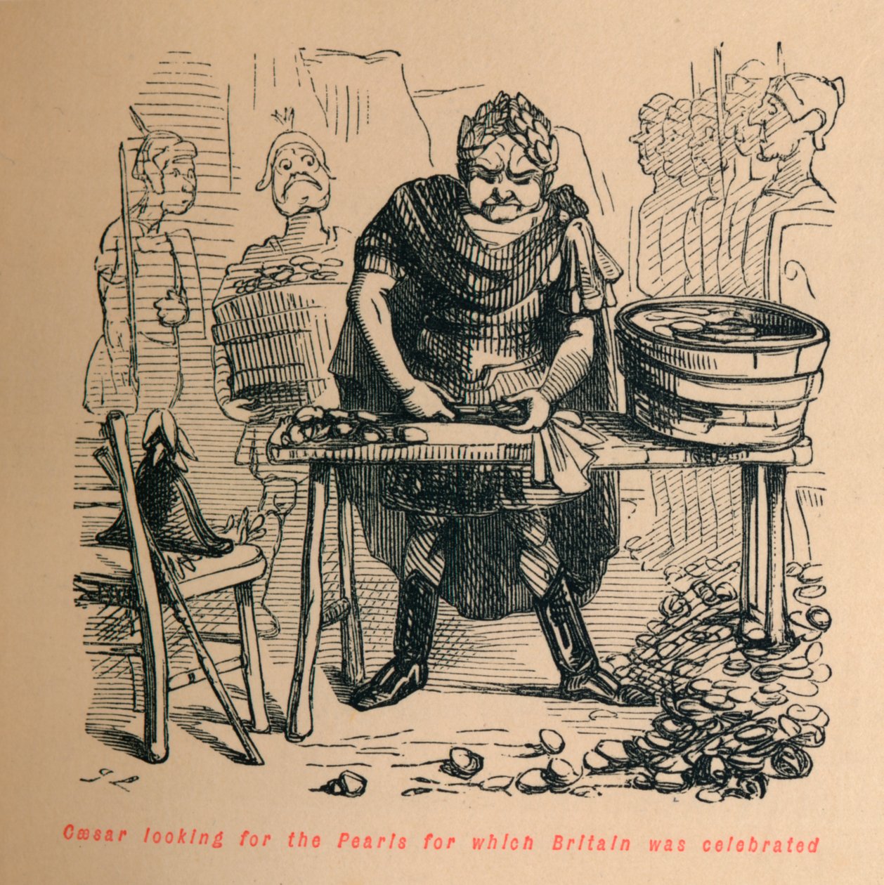 凯撒（Caesar）寻找英国庆祝的珍珠，c1860，c1860。 作者 约翰·里奇