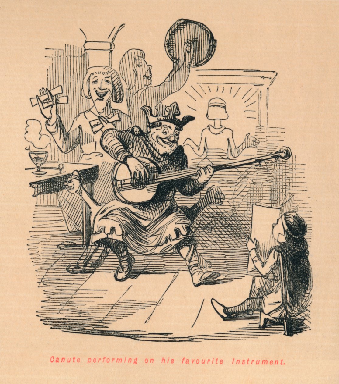 Canute在他最喜欢的乐器c1860，c1860上表演 作者 约翰·里奇