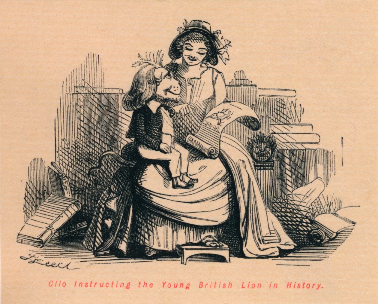 克里奥（Clio）指导历史上的幼小英国狮子，c1860，c1860 作者 约翰·里奇