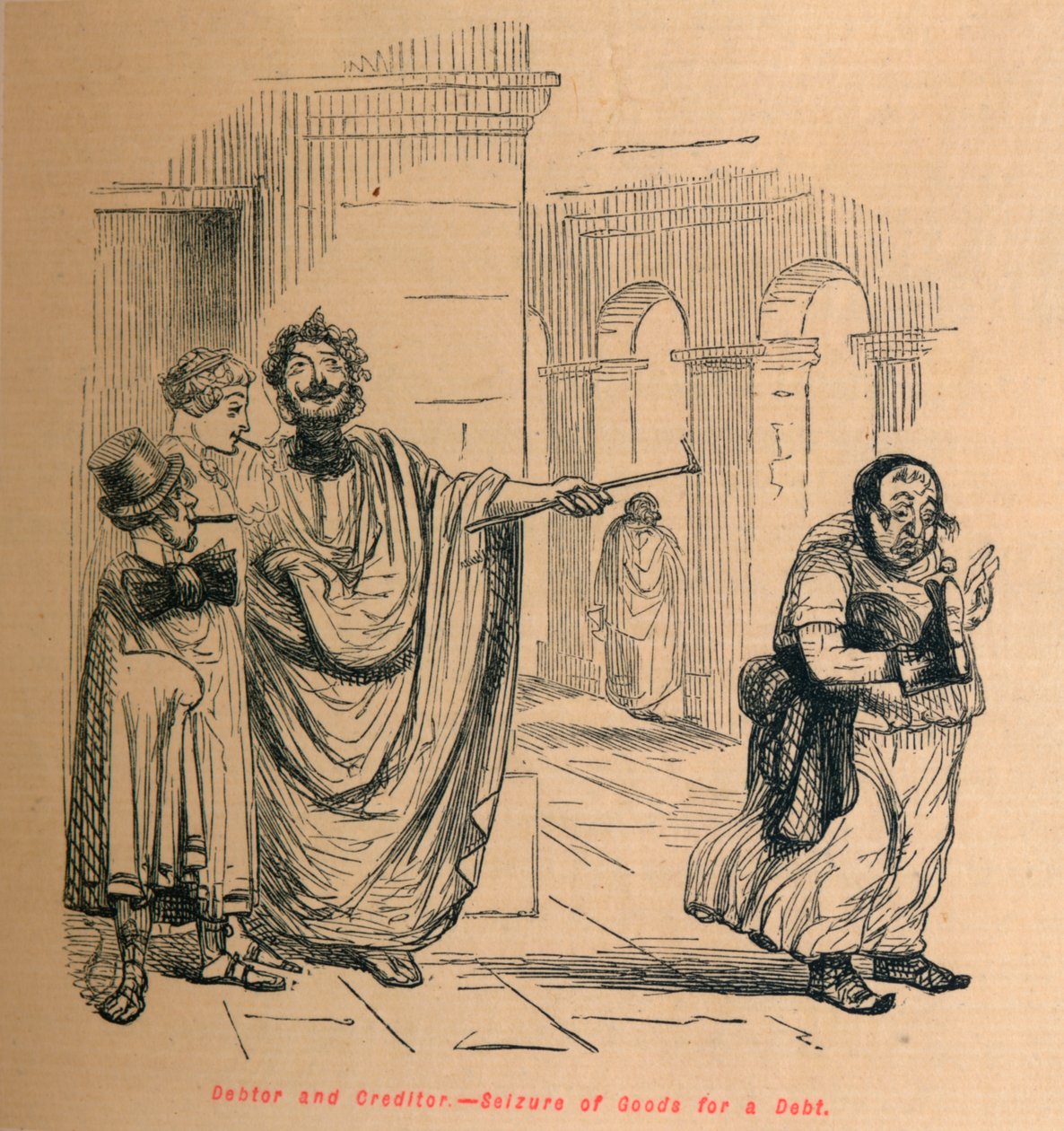 债务人和债权人-债务抵押货物，1852年 作者 约翰·里奇