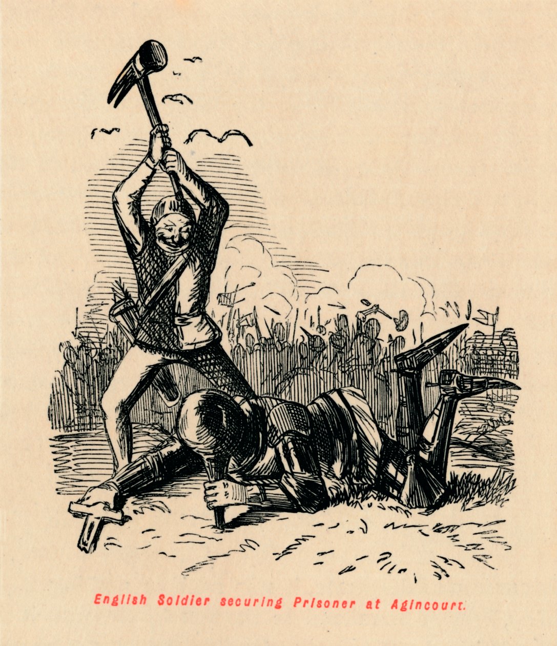 英国士兵在阿金库尔（Acincourt）处决囚犯，c1860，c1860 作者 约翰·里奇
