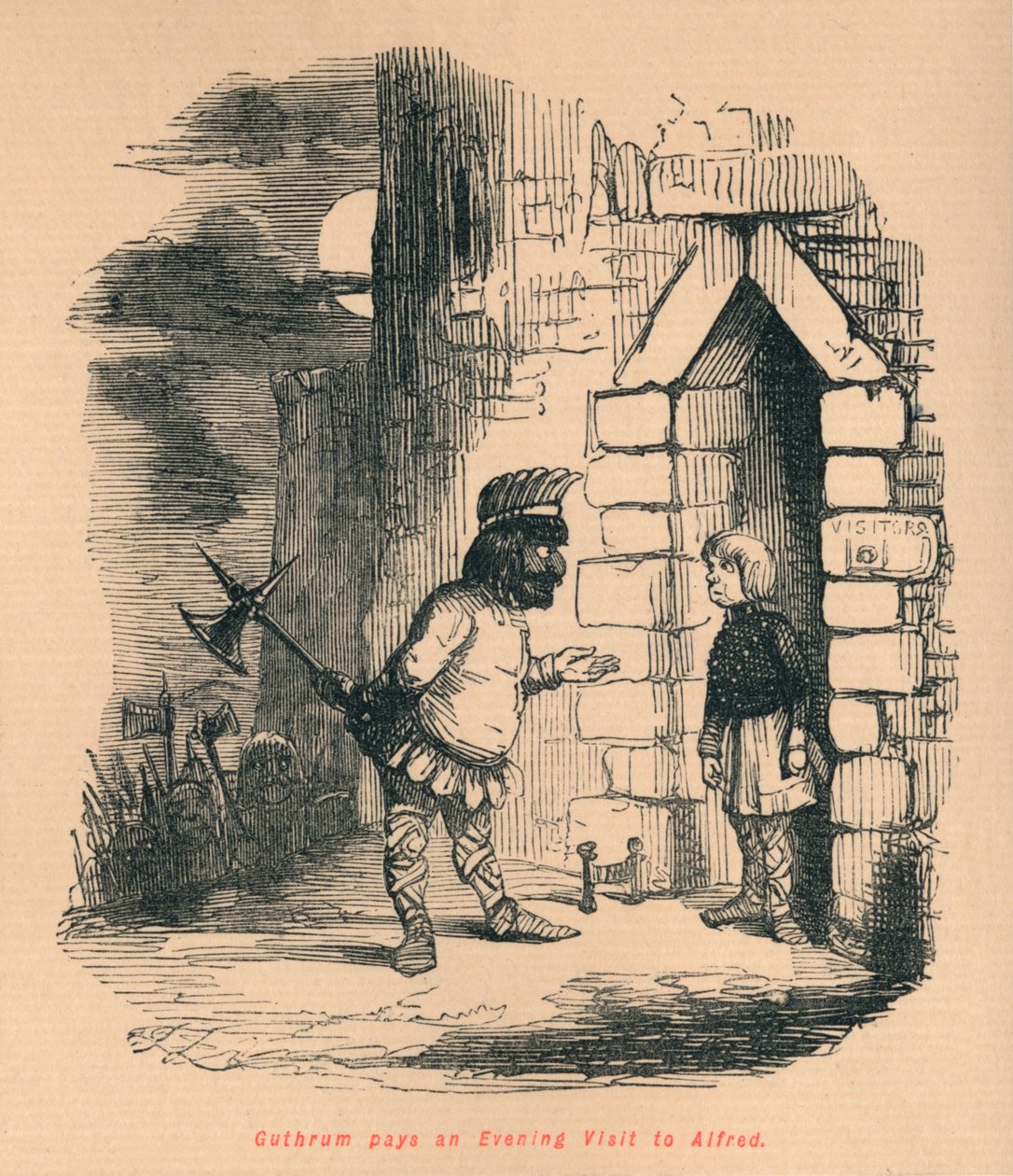古斯鲁姆（Guthrum）晚上参观了阿尔弗雷德（Alfred），c1860，c1860。 作者 约翰·里奇