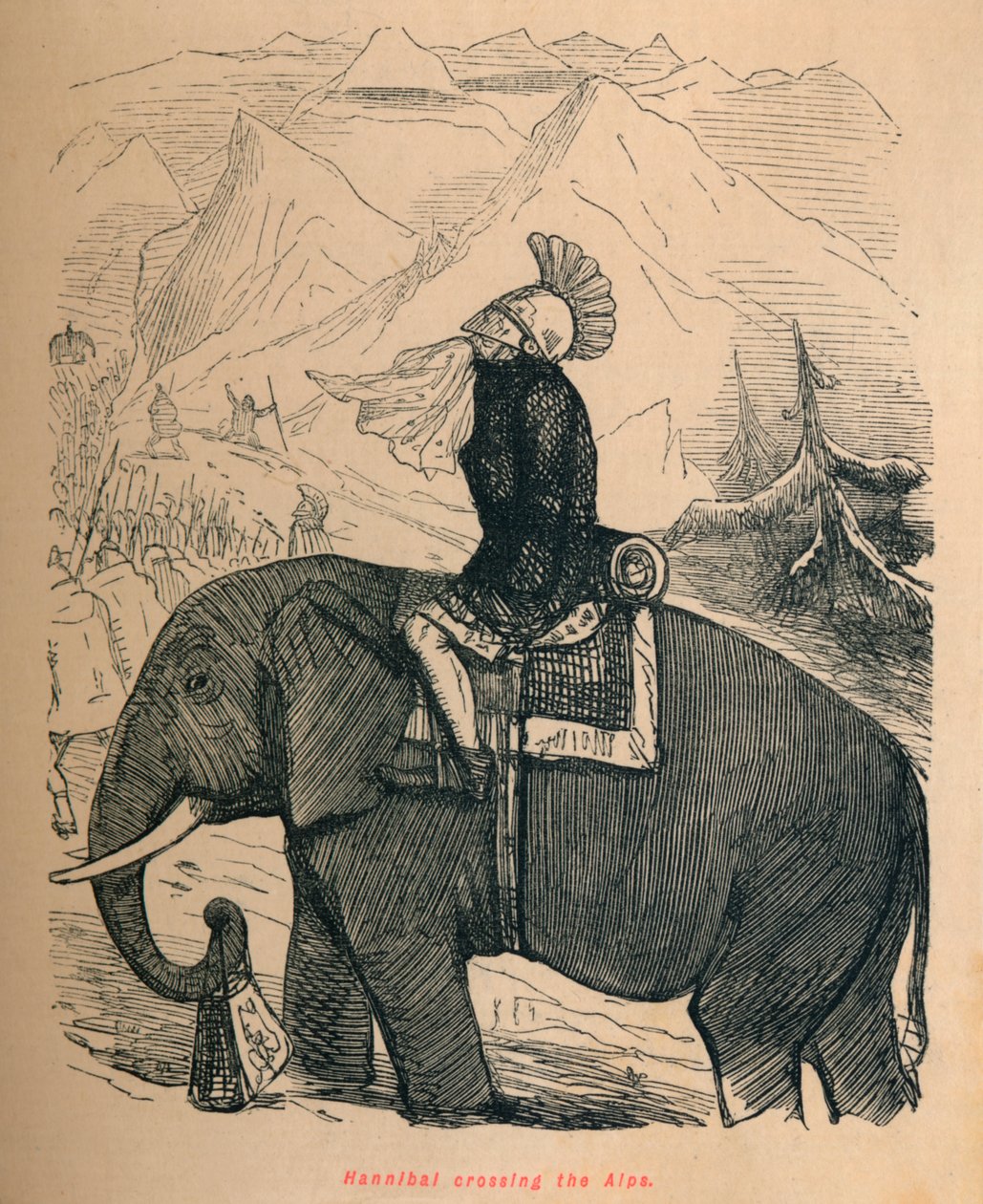 汉尼拔穿越阿尔卑斯山，1852年 作者 约翰·里奇
