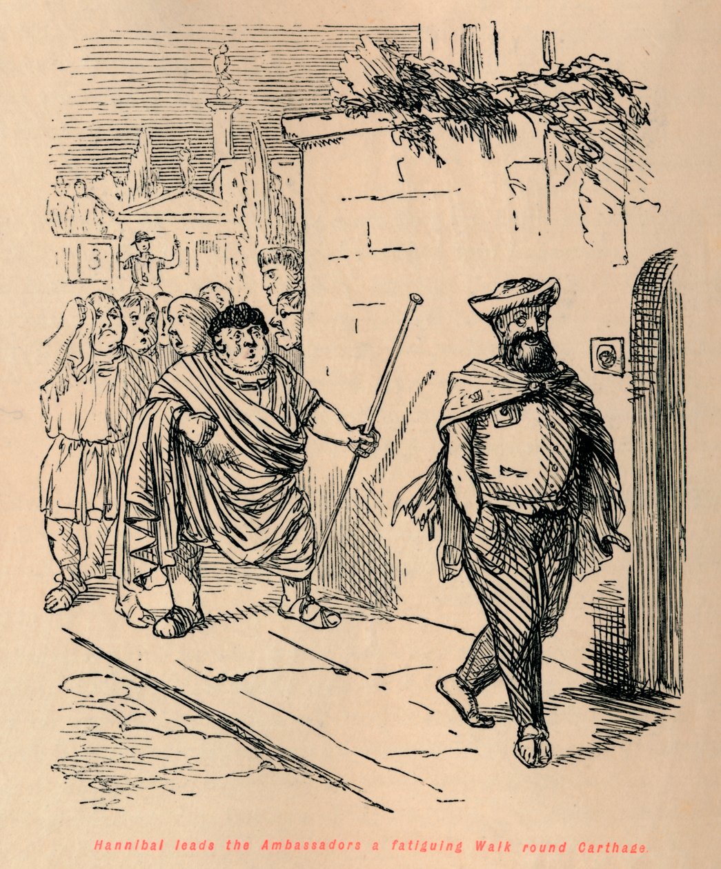 汉尼拔（Hannibal）带领大使们在迦太基（Cathage）进行令人疲劳的步行，1852 作者 约翰·里奇