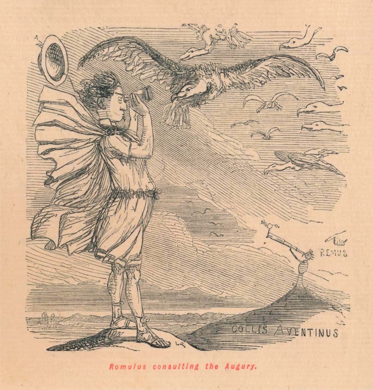 罗缪勒斯（Romulus）咨询奥古里（Augury），1852 作者 约翰·里奇