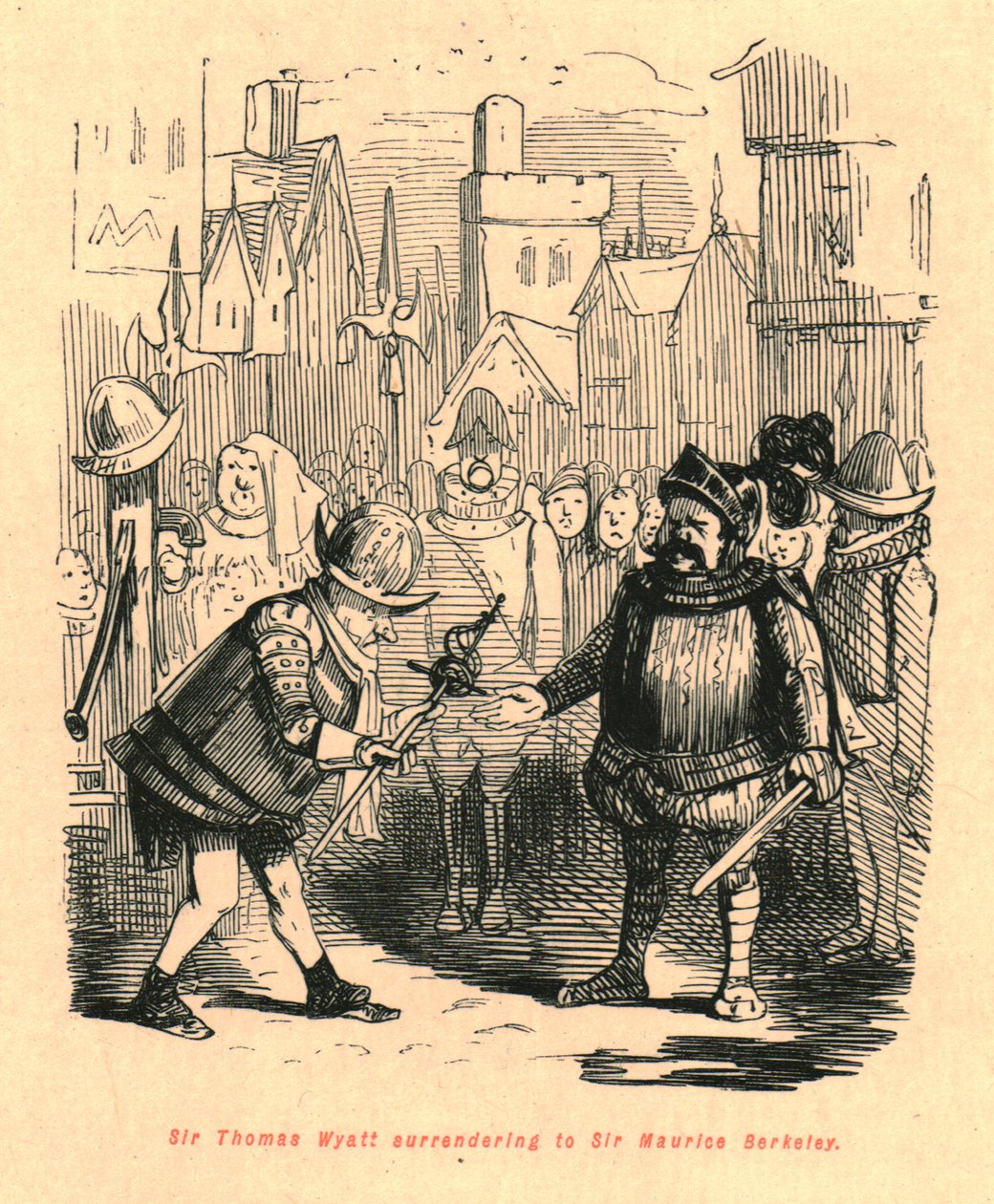 托马斯·怀亚特爵士（Thomas Wyatt）爵士向莫里斯·伯克利爵士（Murice Berkeley）投降，1897年。 作者 约翰·里奇