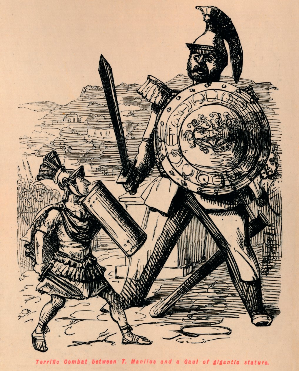 1852年T曼利乌斯（T Manlius）与身形庞大的高卢人之间的精彩战斗 作者 约翰·里奇