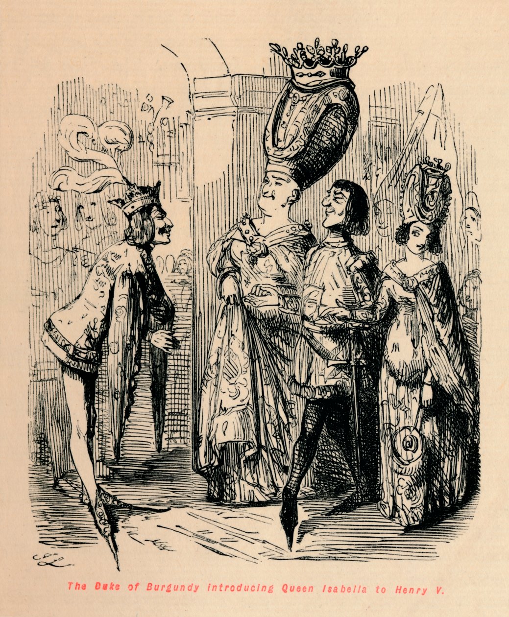 勃艮第公爵将伊莎贝拉女王介绍给亨利五世（c1860，c1860） 作者 约翰·里奇