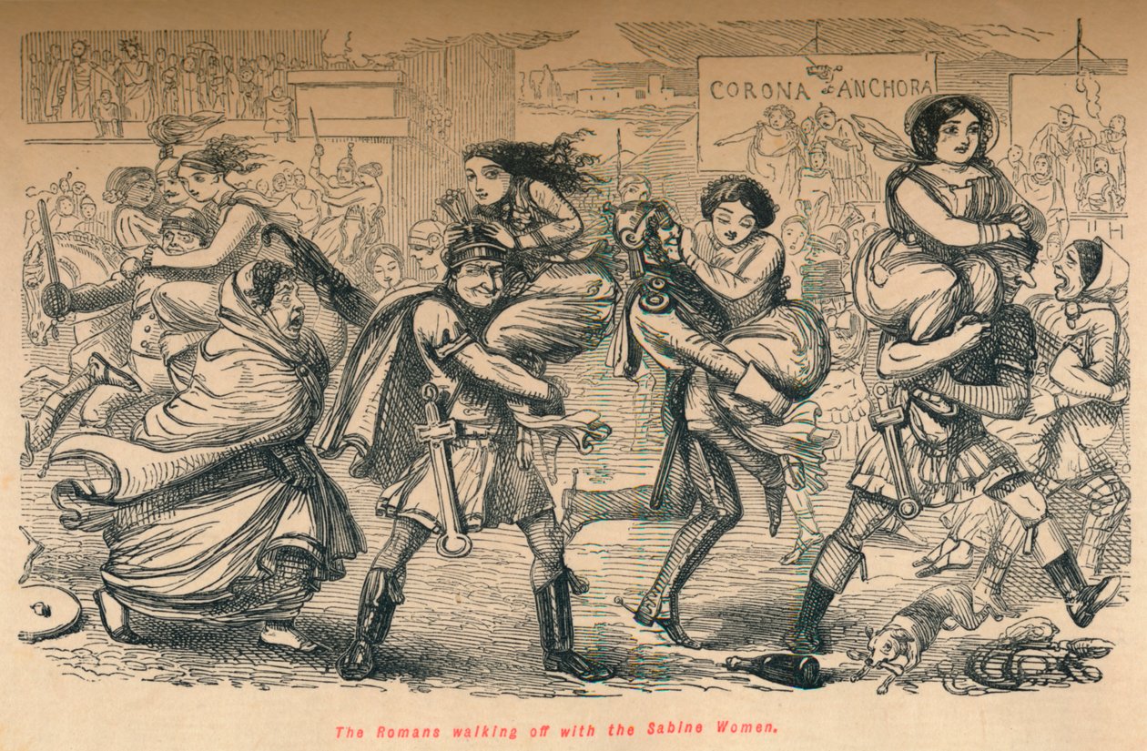 罗马人与萨宾妇女同行，1852年 作者 约翰·里奇