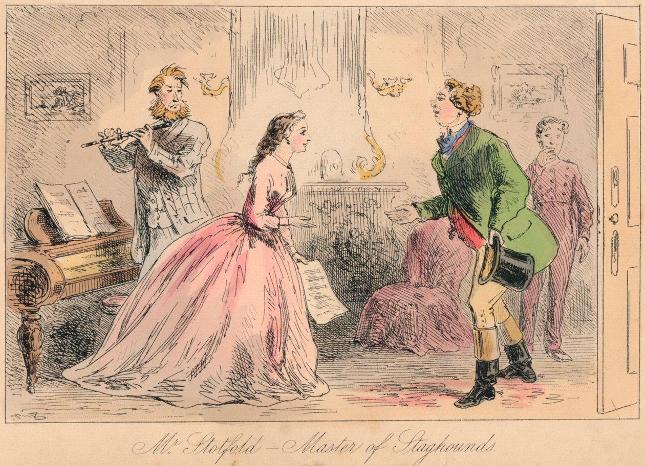 斯托福德先生-Staghounds大师，1865年。艺术家：约翰·里奇（John Leech），哈布洛特·奈特·布朗（Hablot Knight Browne）。 作者 约翰·里奇和哈勃·奈特·布朗