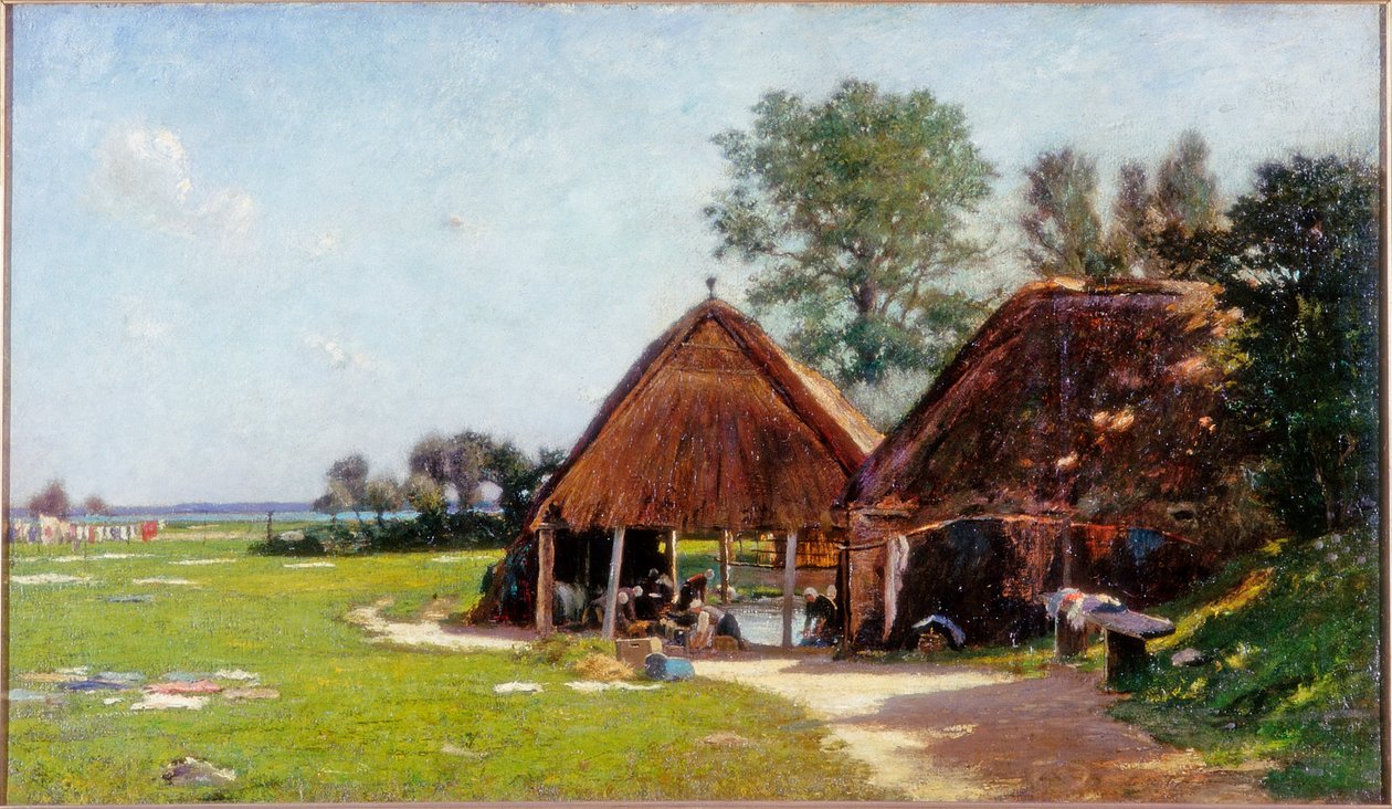 洗衣店，诺曼底，c.1918 作者 约翰·莱斯利·汤姆森